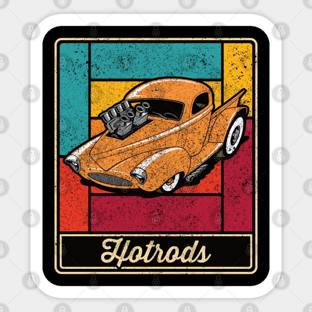 Hotrods Vintage Distressed Colored Classic Truck Sticker by RadStar